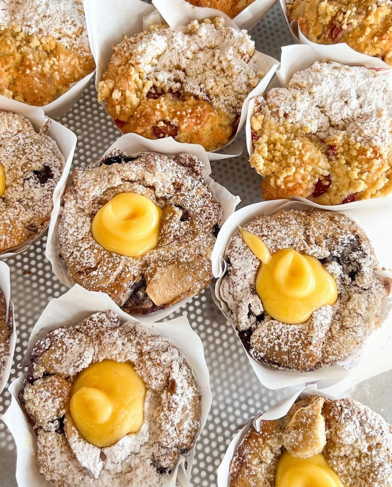 Lemon curd and blueberry muffin - Gluten Free!